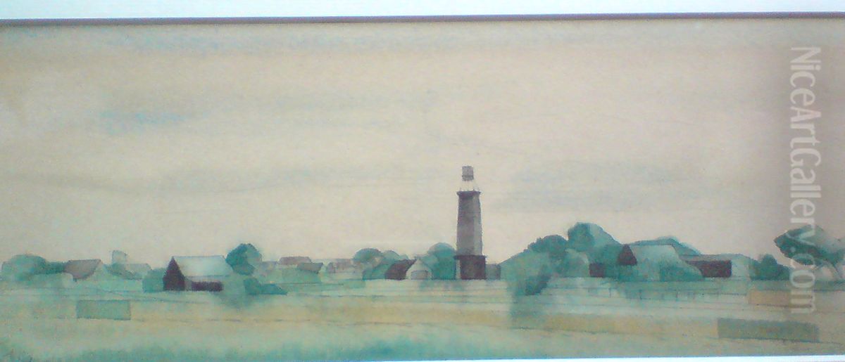Leuchtturm auf Sylt Oil Painting by Joachim Lutz
