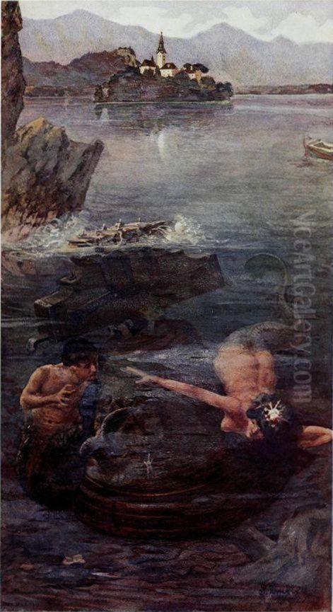 Blejski zvon Oil Painting by Peter Zmitek