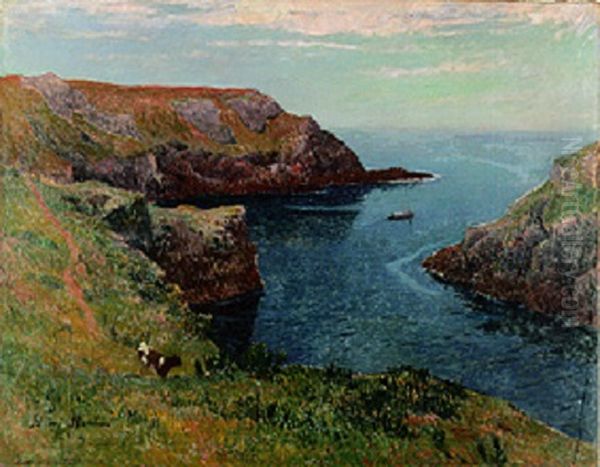 La cote de l'Ile de Groix Oil Painting by Henry Moret