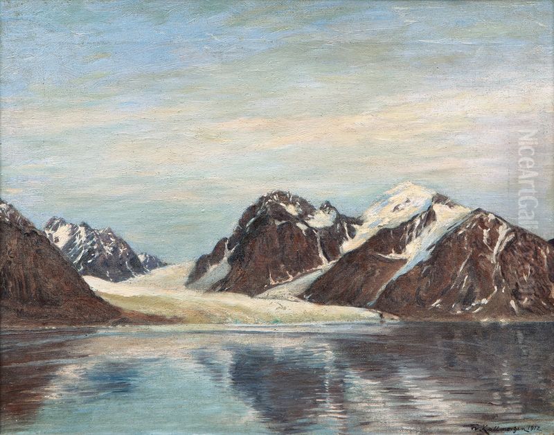 Glacier in Magdalena Bay, Spitsbergen Oil Painting by Friedrich Kallmorgen
