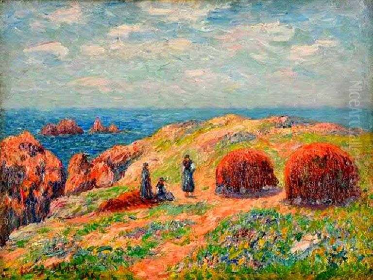 Falaises d'Ouessant Oil Painting by Henry Moret