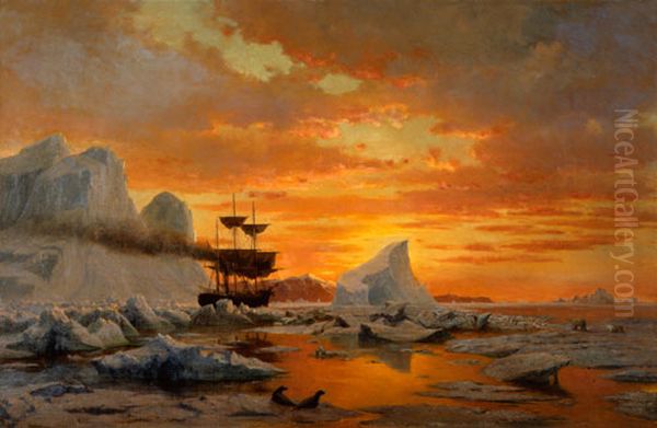 The Ice Dwellers Watching the Invaders Oil Painting by William Bradford