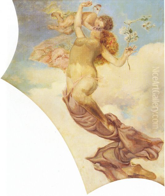 La Primavera, allegory of spring Oil Painting by Antonio Cortina Farinos
