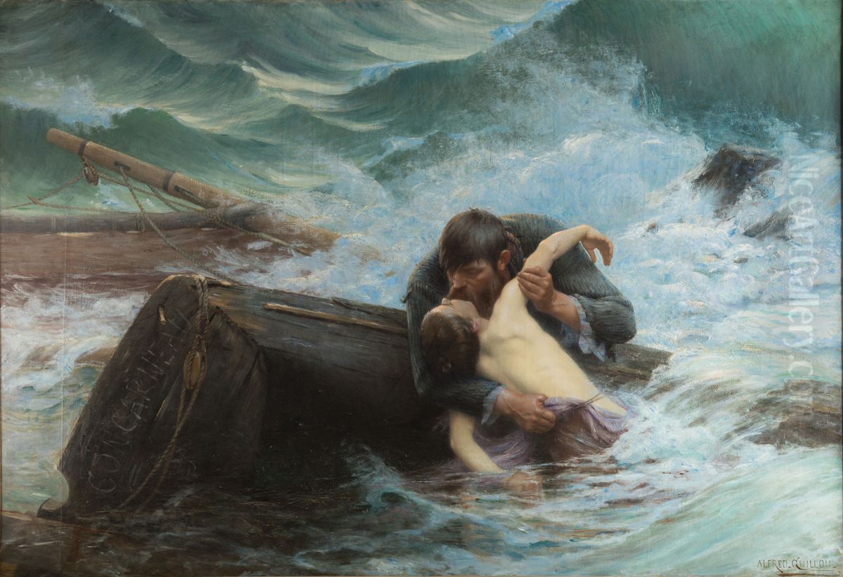 Adieu! Oil Painting by Alfred Guillou