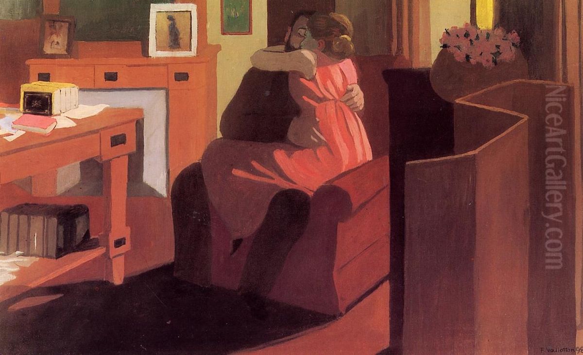 Intimite Oil Painting by Felix Vallotton