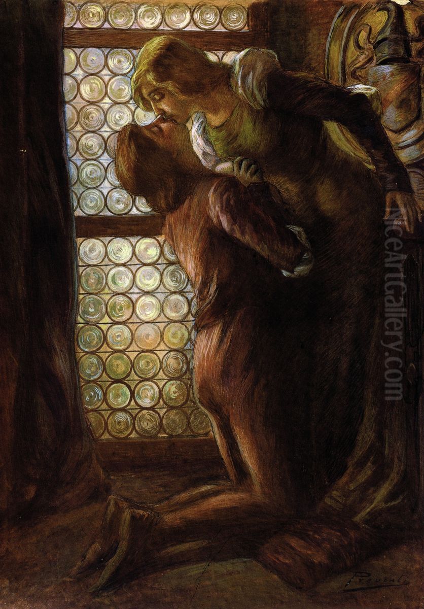 Romeo e Giulietta Oil Painting by Gaetano Previati