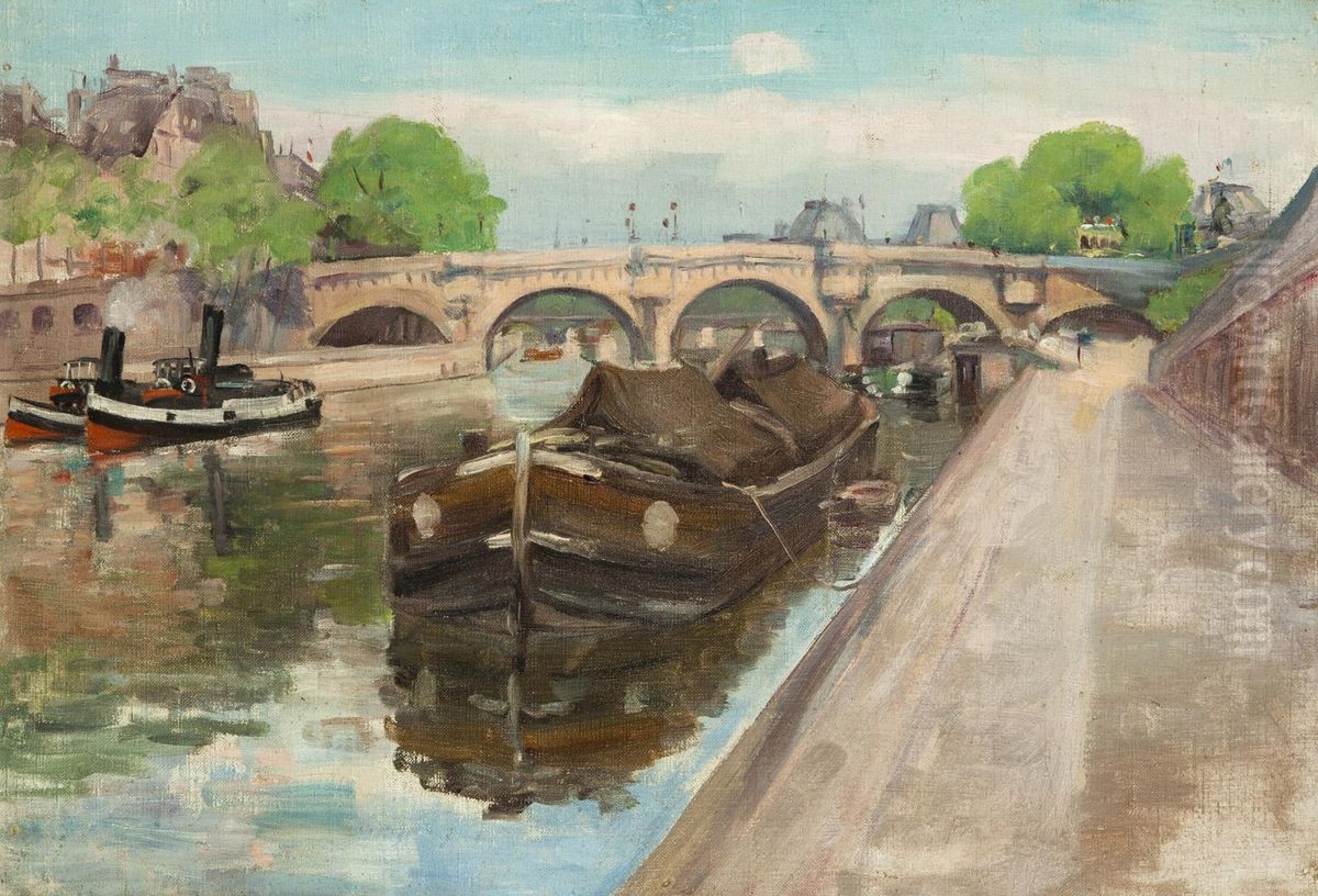 The Pont Neuf in Paris Oil Painting by Jan Vochoc