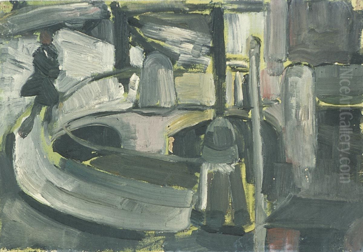 Figure on the Blauwpoortsbridge Oil Painting by Theo van Doesburg