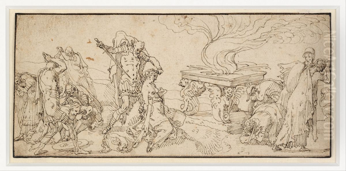 Het offer van Iphigeneia Oil Painting by Pieter Aertsen