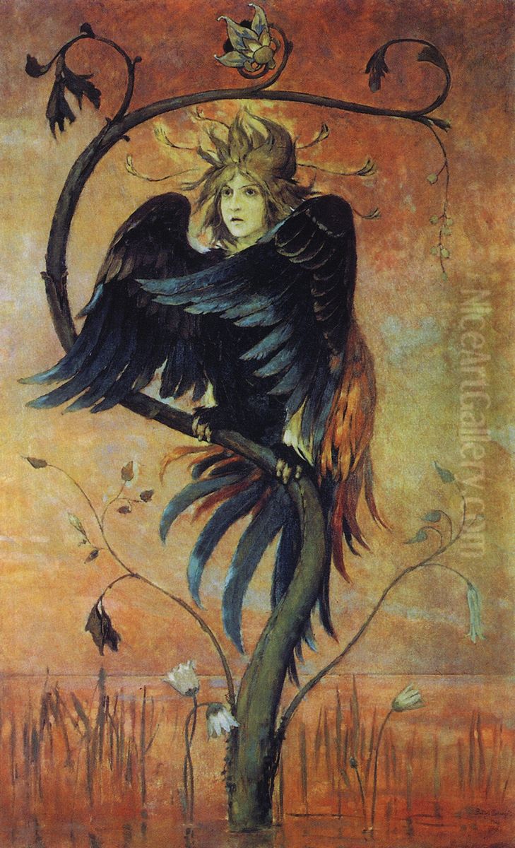 Gamayun the prophetic bird Oil Painting by Viktor Vasnetsov