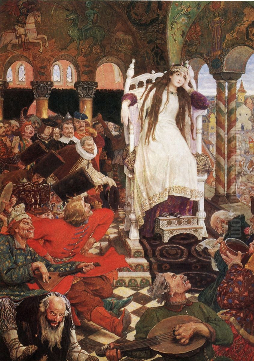 The Unsmiling Tsarevna (Nesmeyana). Oil Painting by Viktor Vasnetsov