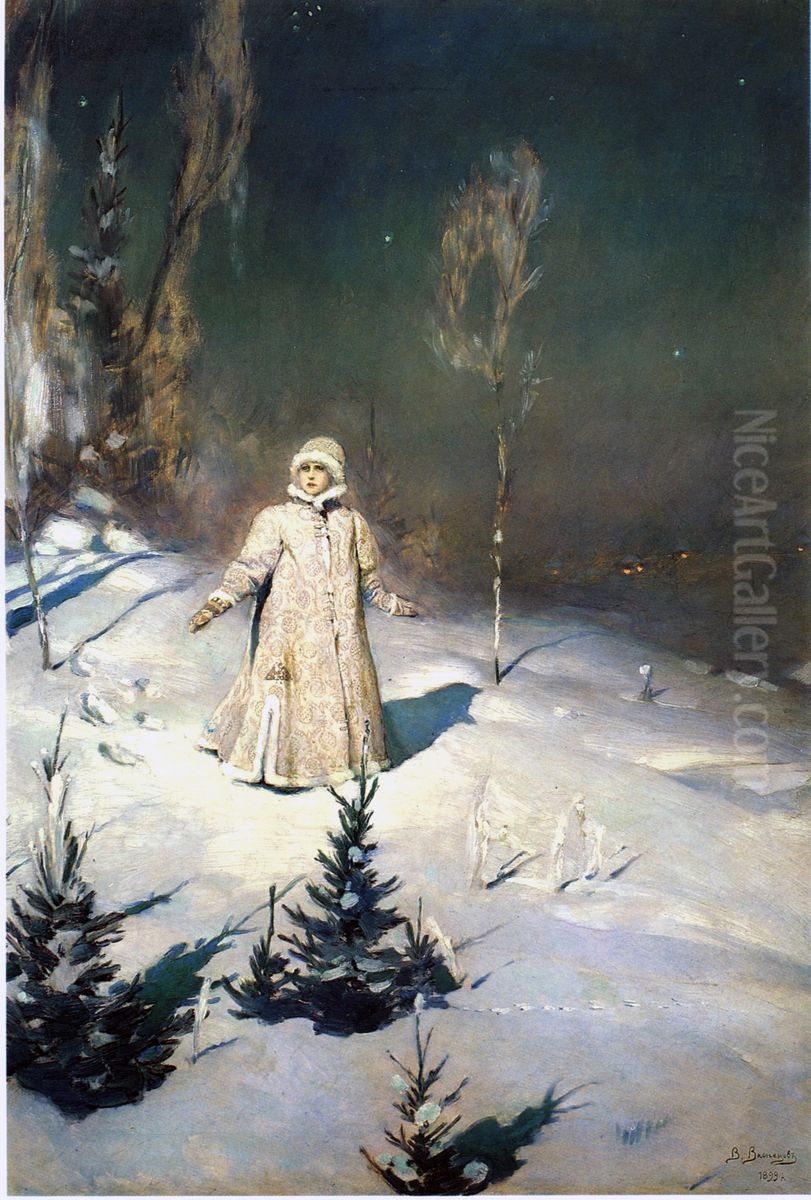 Snow Maiden Oil Painting by Viktor Vasnetsov