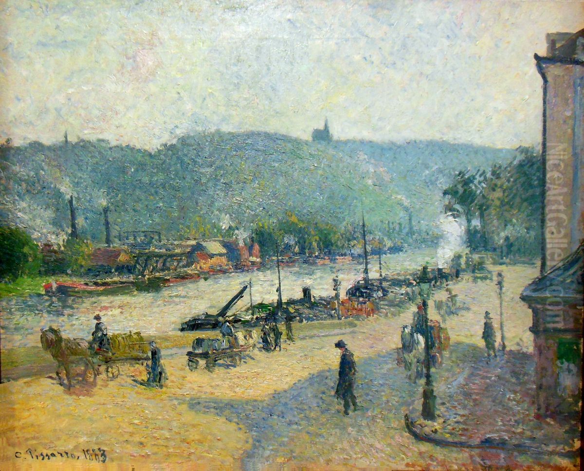 Place Lafayette, Rouen Oil Painting by Camille Pissarro