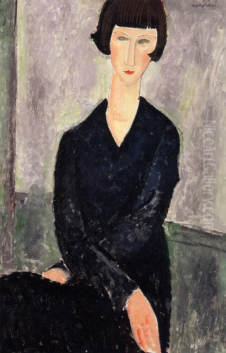 schwarzes Kleid Oil Painting by Amedeo Modigliani