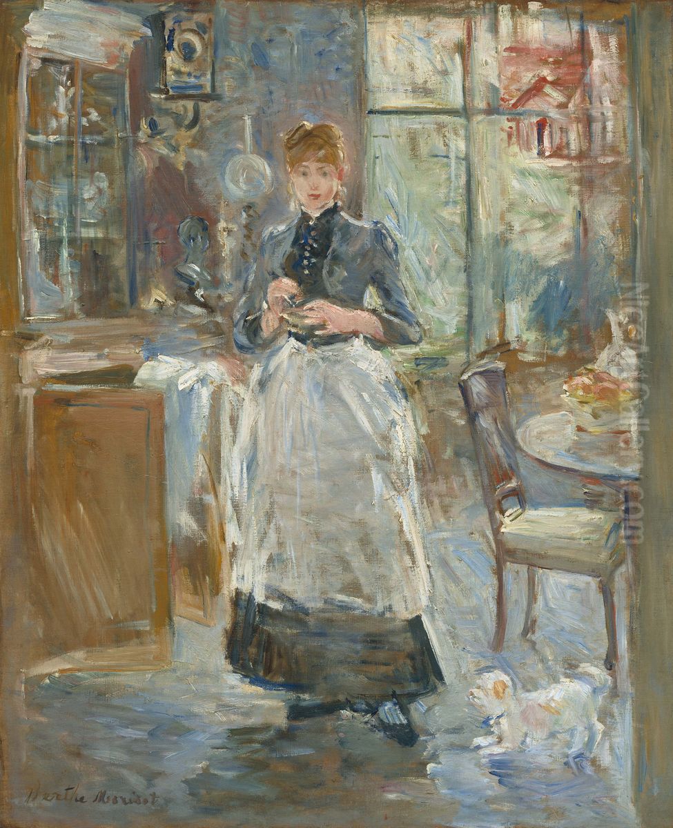 In the Dining Room Oil Painting by Berthe Morisot
