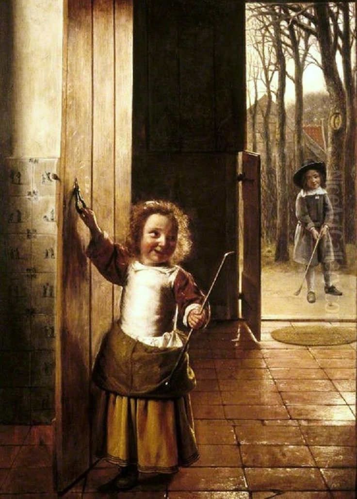 The Golf Players Oil Painting by Pieter De Hooch