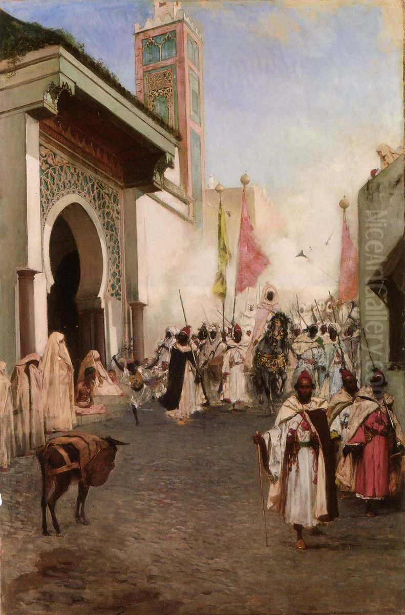 Le pacha de Tanger pres de la grande mosquee Oil Painting by Jean-Joseph Benjamin-Constant