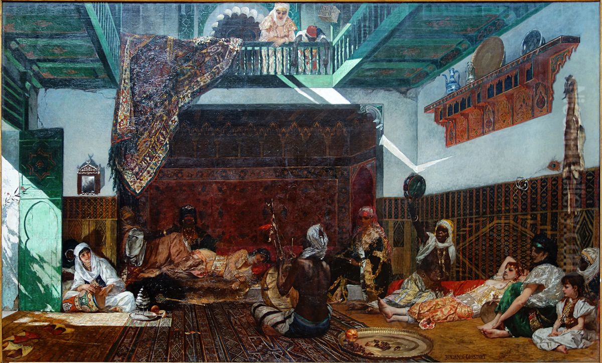 Harem in Morocco Oil Painting by Jean-Joseph Benjamin-Constant
