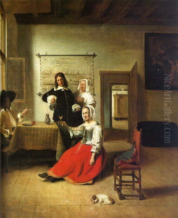 La Buveuse Oil Painting by Pieter De Hooch