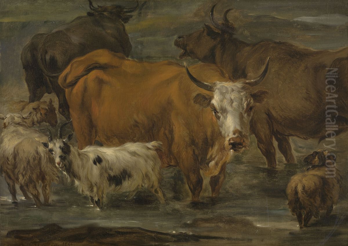 Animal Study Oil Painting by Nicolaes Pieterszoon Berchem