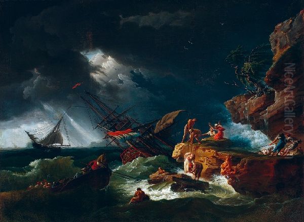 A storm. Oil Painting by Joseph Vernet