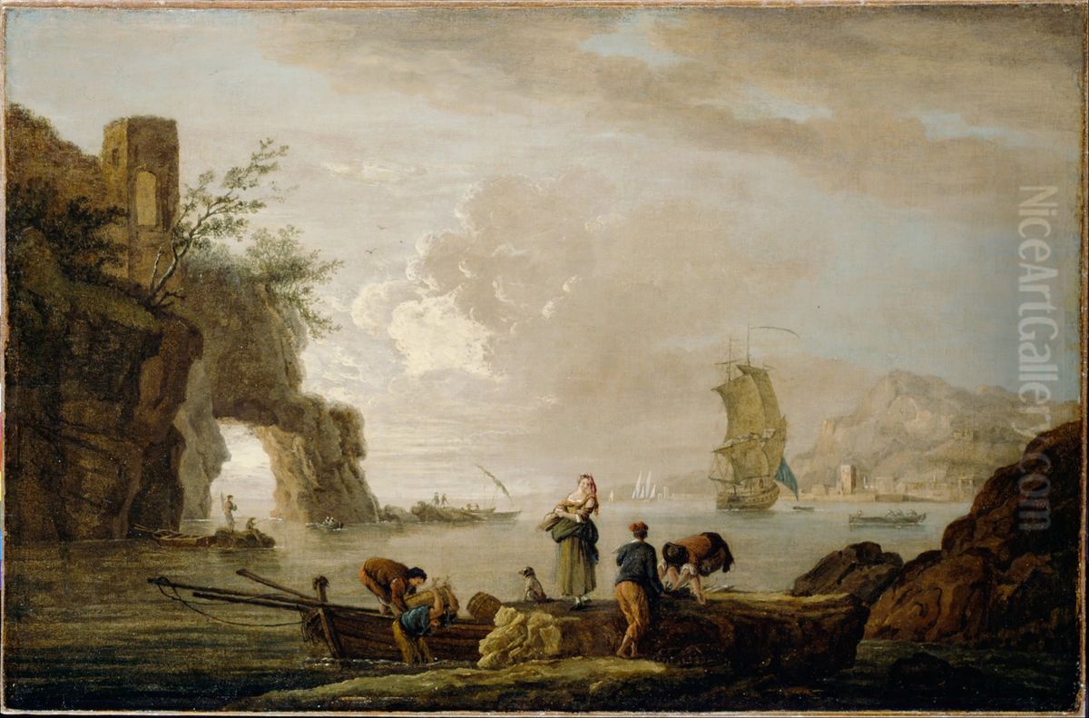 Coastal View Oil Painting by Joseph Vernet