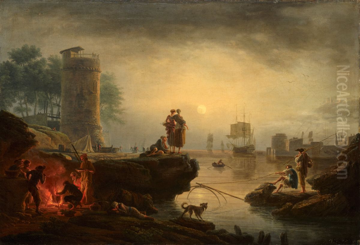 Seaport at Sunrise (Morning) Oil Painting by Joseph Vernet