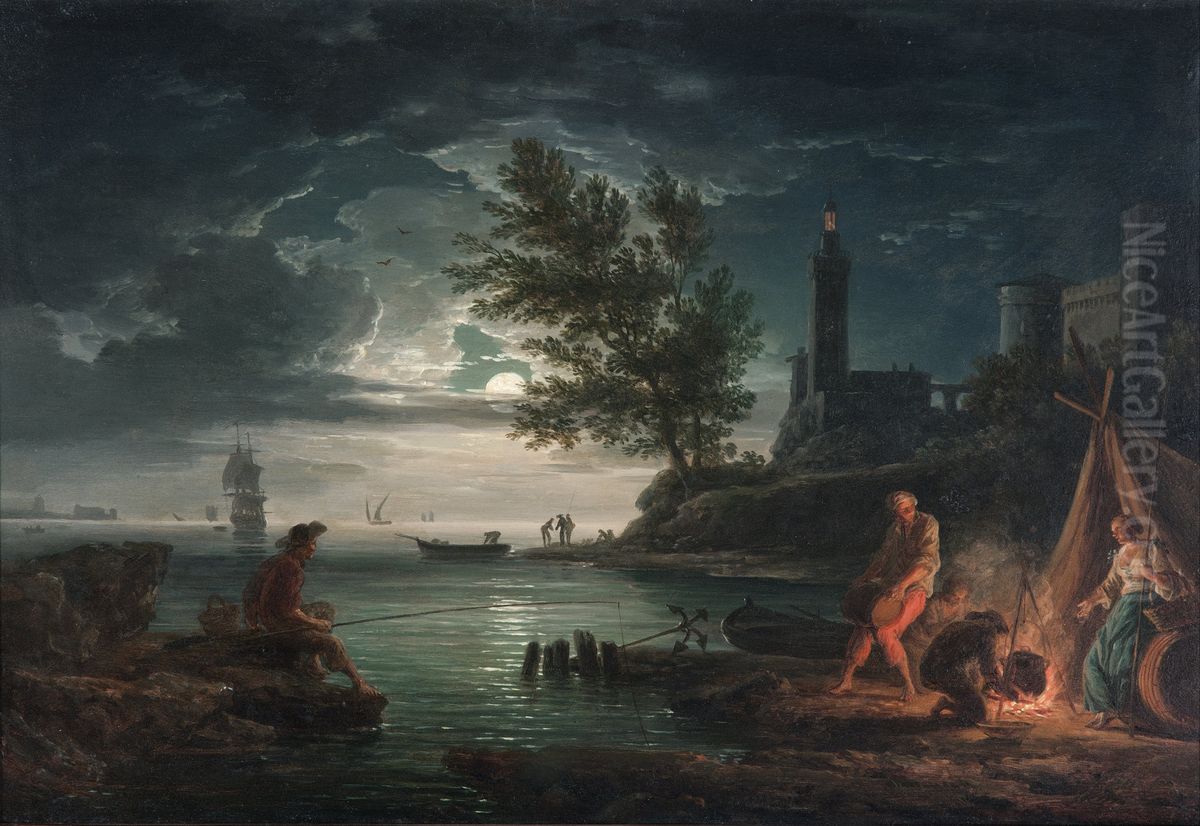 Night Oil Painting by Joseph Vernet