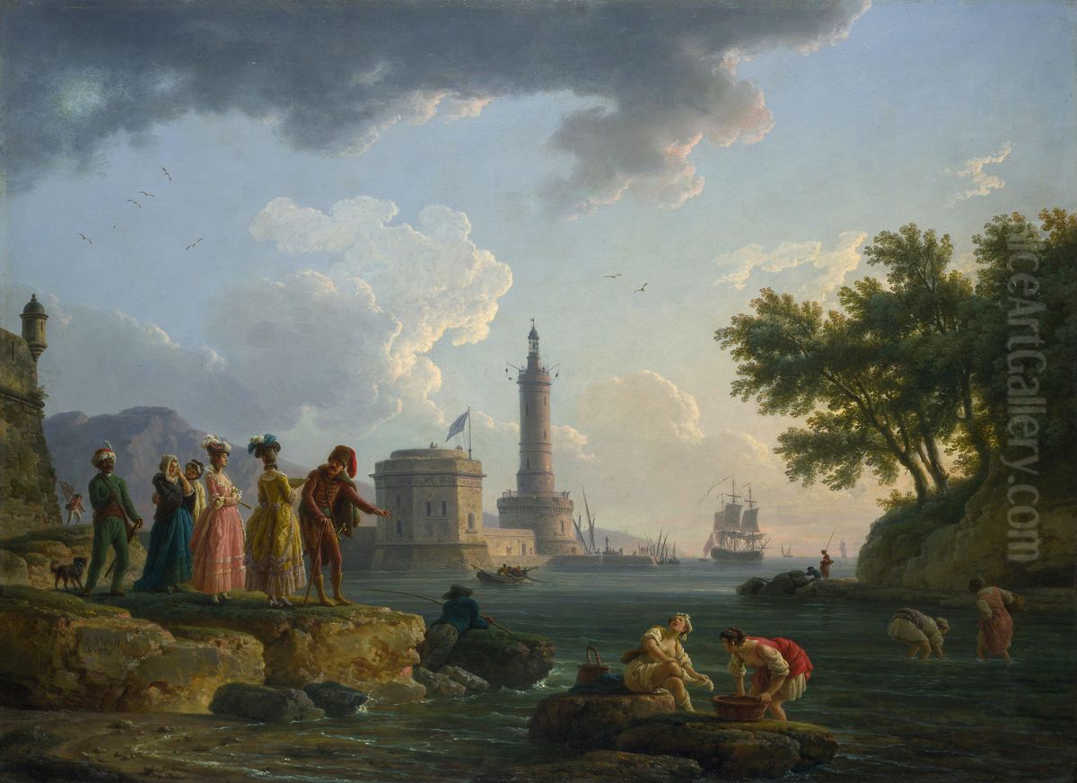 A Sea-Shore Oil Painting by Joseph Vernet