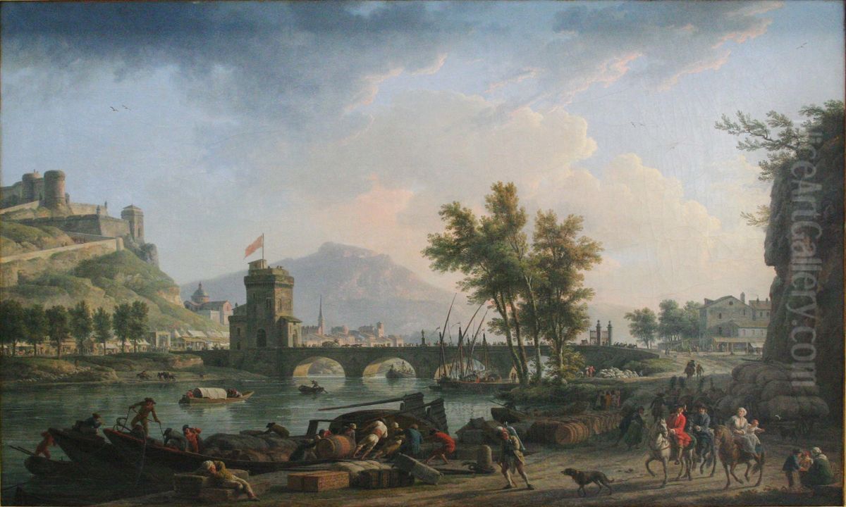 Les abords d'une foire. Oil Painting by Joseph Vernet