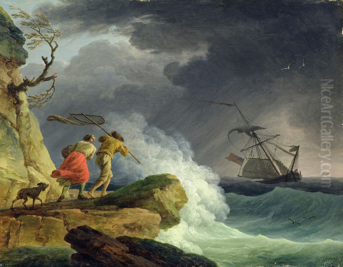 Kuste bei Sturm Oil Painting by Joseph Vernet