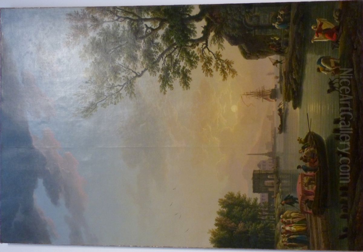 Mer calme Oil Painting by Joseph Vernet