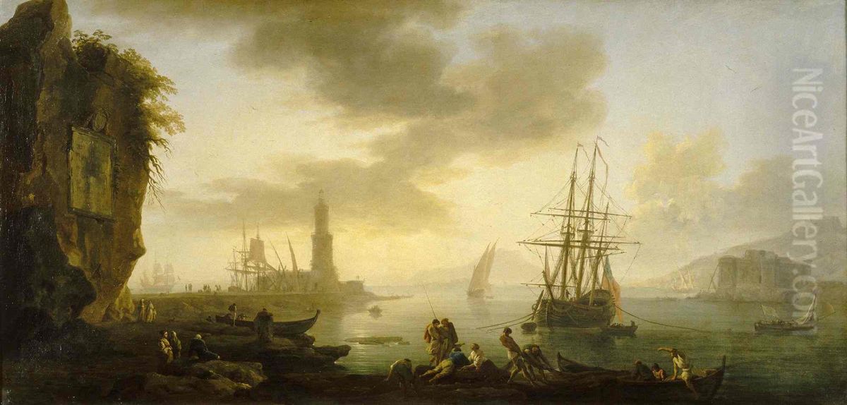 Marine, le midi ou le calme Oil Painting by Joseph Vernet