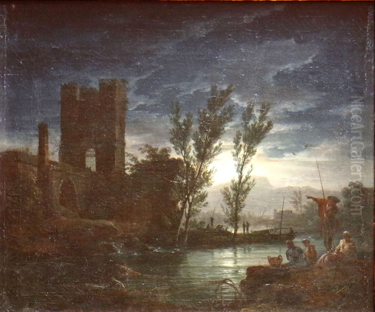 Clair de lune. Oil Painting by Joseph Vernet