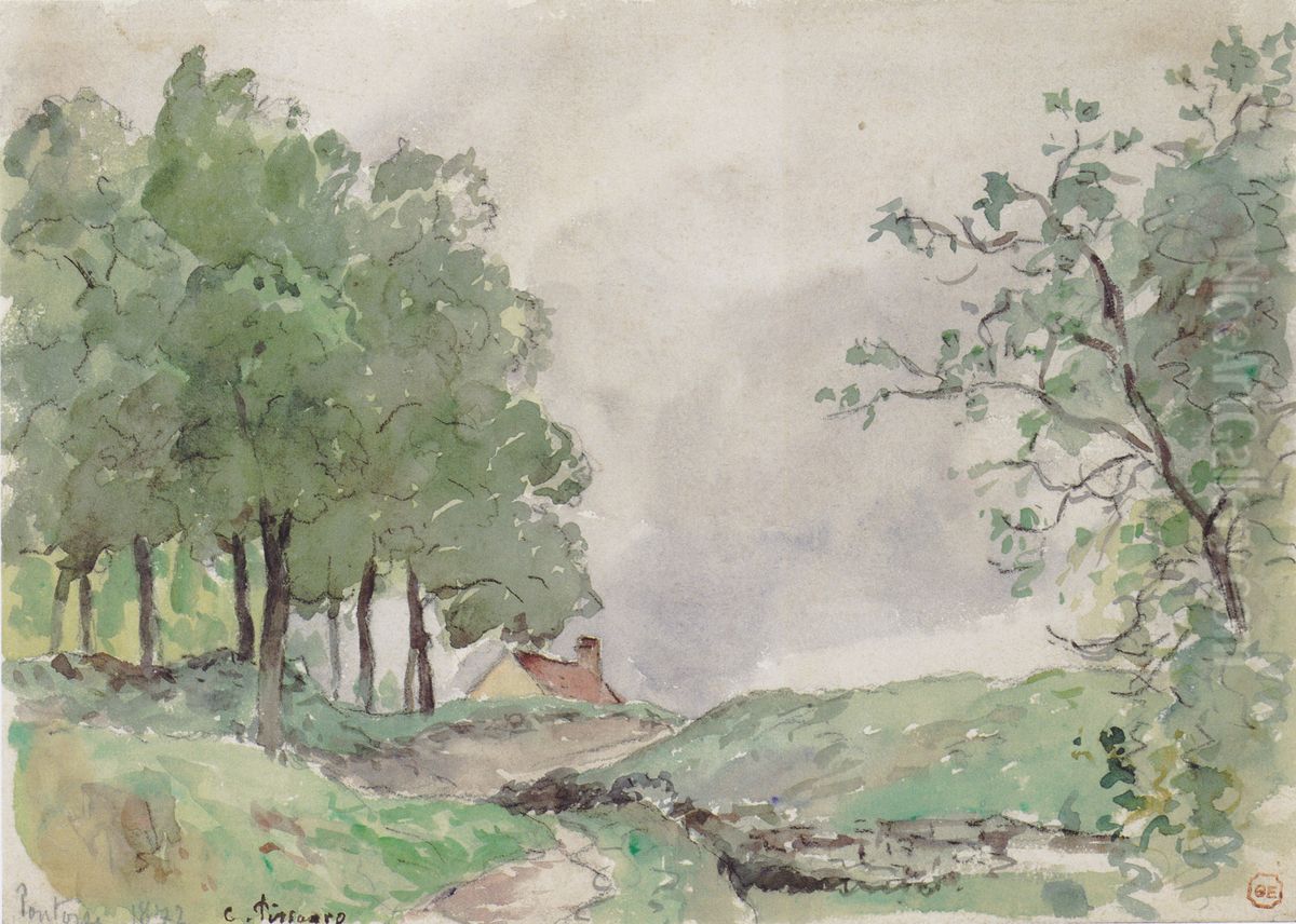 Landschaft bei Pontoise Oil Painting by Camille Pissarro