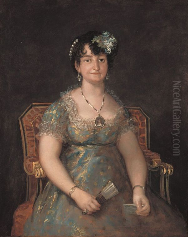 Marquesa de Caballero Oil Painting by Francisco Goya Fuendetodos