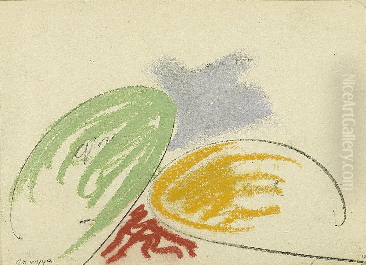 Composition with two Oval Forms Oil Painting by Theo van Doesburg