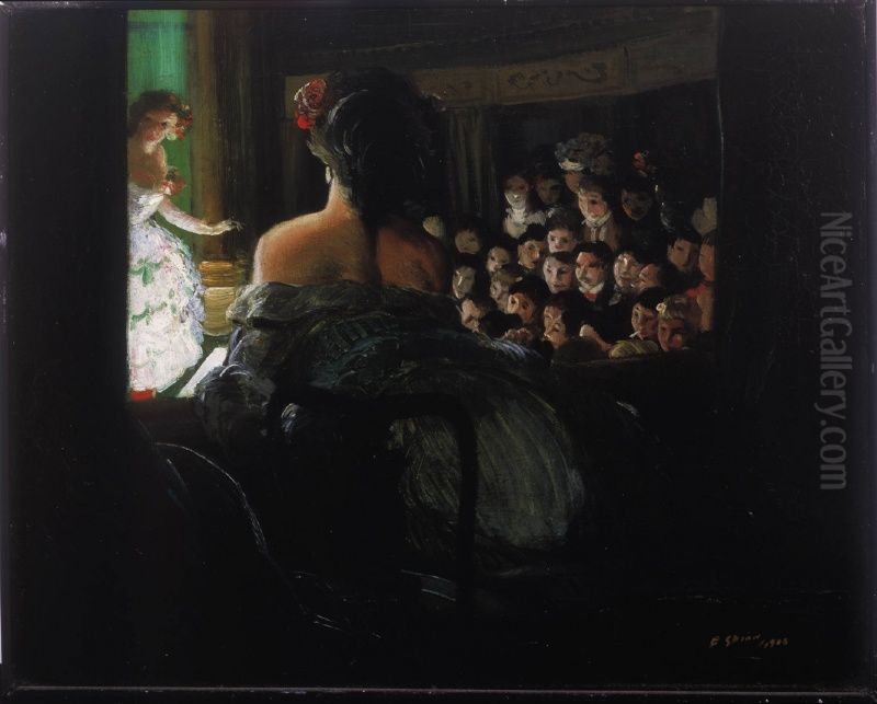 Theatre Box Oil Painting by Everett Shinn