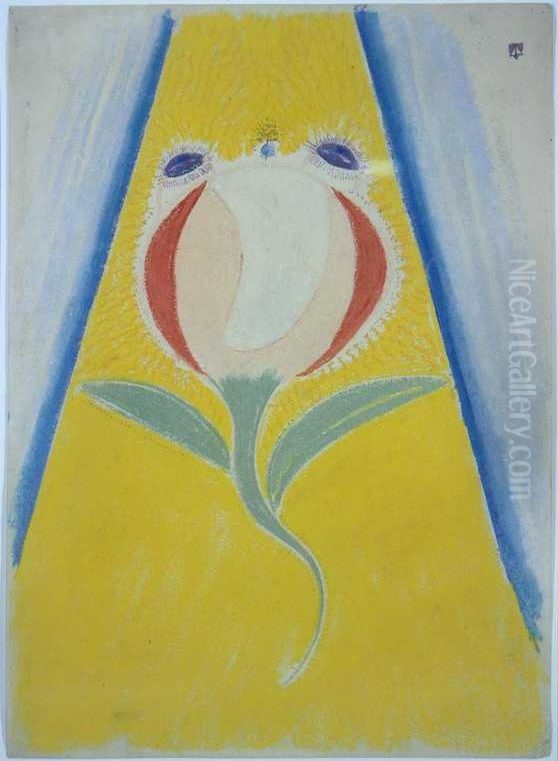 Composition with Flower Oil Painting by Theo van Doesburg