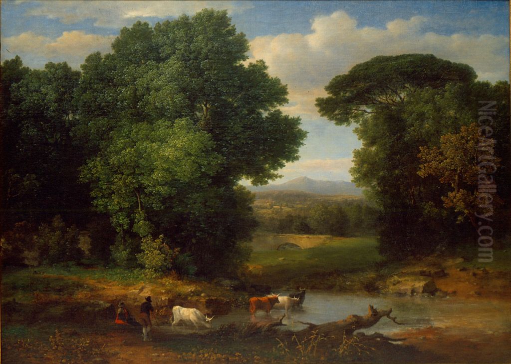 A Bit of the Roman Aqueduct Oil Painting by George Inness
