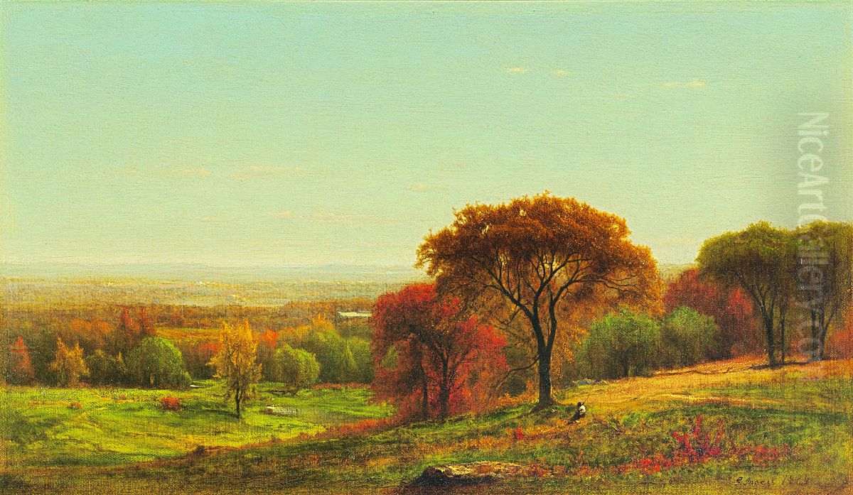 Across the Hudson Valley in the Foothills of the Catskills Oil Painting by George Inness