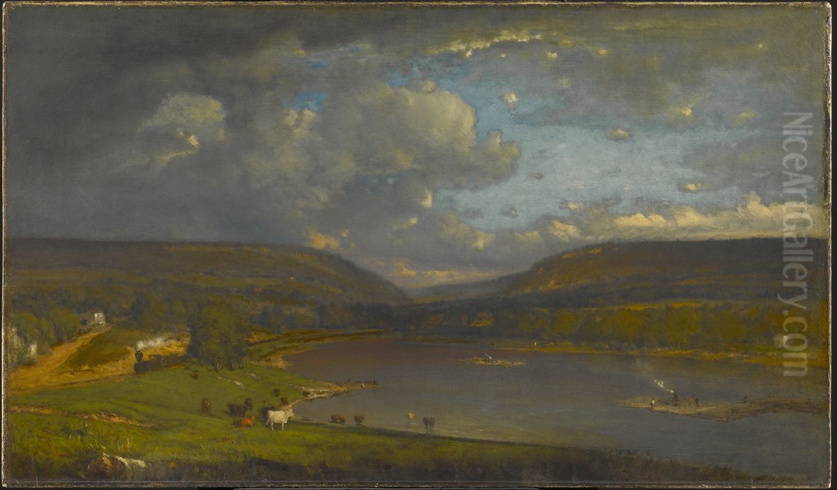 On the Delaware River Oil Painting by George Inness