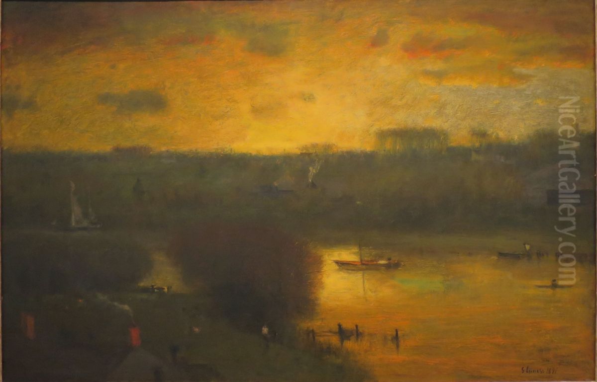 Sunset on the Passaic Oil Painting by George Inness