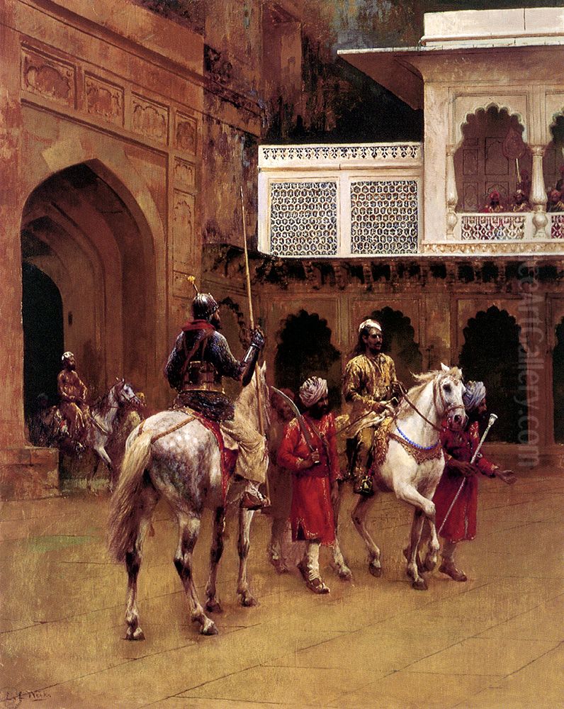 Agra palace Oil Painting by Edwin Lord Weeks