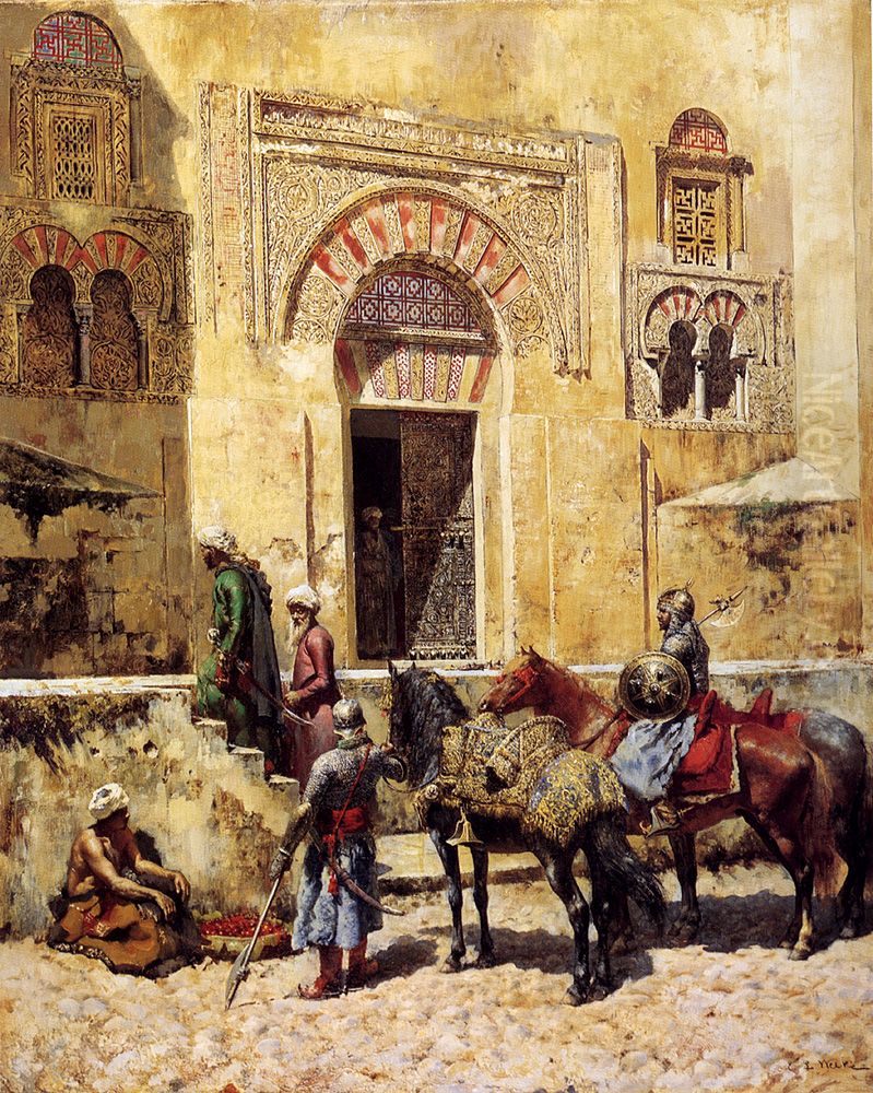 Entering The Mosque 1885 Oil Painting by Edwin Lord Weeks