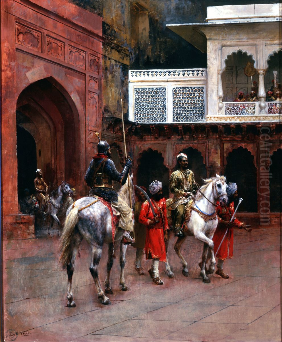 Indian Prince, Palace of Agra Oil Painting by Edwin Lord Weeks