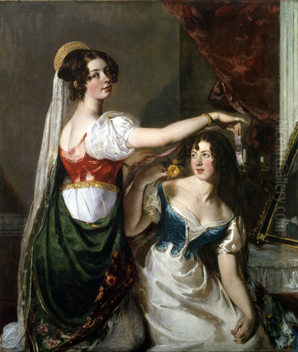 Preparing for a Fancy Dress Ball Oil Painting by William Etty