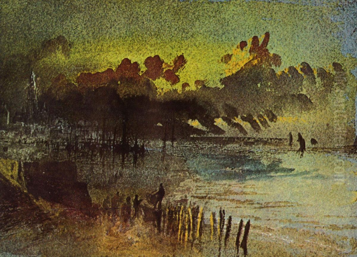 Honfleur Oil Painting by J. M. W. Turner