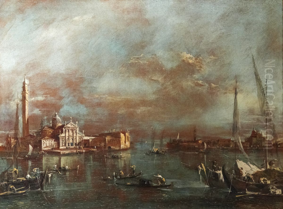 St Mark's Basin with the Island of San Giorgio and the Giudecca Oil Painting by Francesco Guardi
