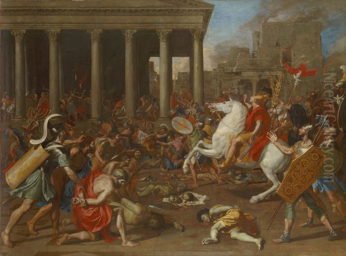 The Conquest of Jerusalem by Emperor Titus Oil Painting by Nicolas Poussin